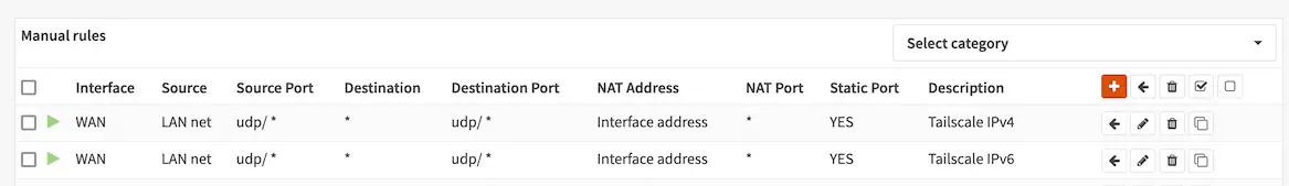 Example Static NAT port mapping configuration in Firewall : NAT : Outbound